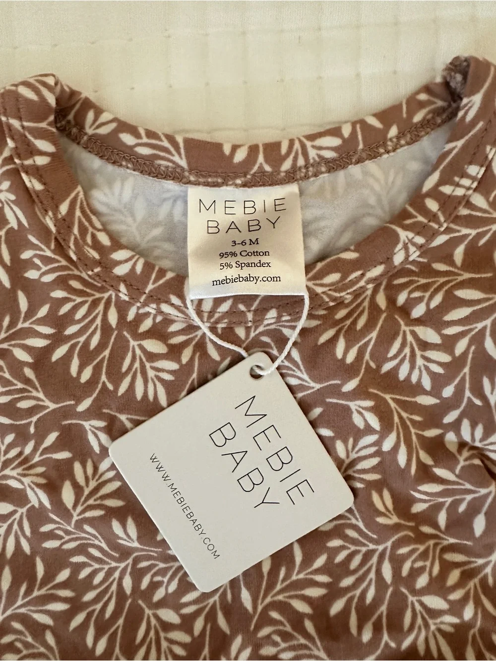 Mebie Baby Brown Floral Peplum Top & Diaper Bloomers Set